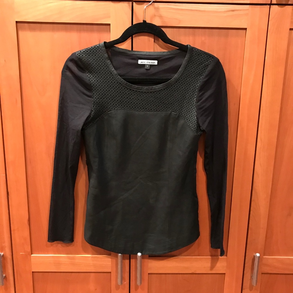 Black Leather Front Top